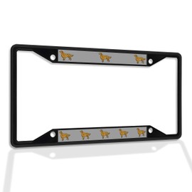 Fastasticdeals Metal Insert License Plate Frame Golden Retriever Dog B Weatherproof Car Accessories Black 4 Holes Solid Insert