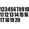 1-20 Black Number Vinyl Decals - Choose Size From 1"