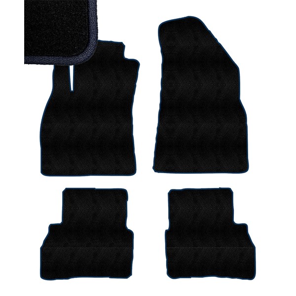 Navy Blue Edge Custom Fit Front & Rear Carpet Floor