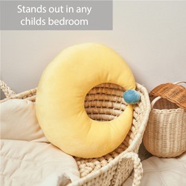 Minidream Moon Nursery Cushion, Yellow Cute Plush Pillow for Baby and Toddler, Floor Cushions for Kids