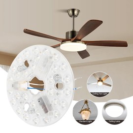 Cryfokt Led Ceiling Fan Light Retrofit Kit, Led Ceiling Fan Light Replacement Panel 3CCT 3000K 4200K 6500K 5.3 Inch Energy Efficiency for