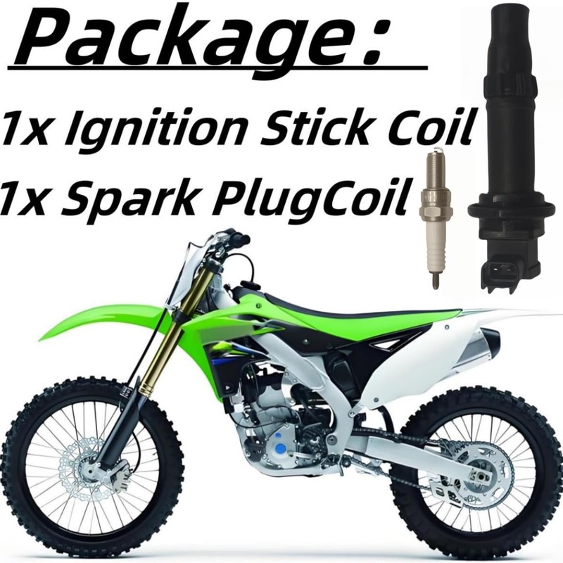 Ignition Stick Coil ＆ Spark Plug Set for Kawasaki KX250F