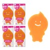 Kikuron Body Sponge, Orange, 1 Piece x 4, Moisturizes Your