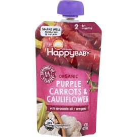 Happy Baby Food Baby Carrot Cauliflower Organic 4.0 oz (Pack of 16)