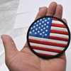 Round American Flag Patch, Hook and Loop USA Flag Embroidered