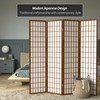Red Lantern 6 ft. Tall Window Pane Shoji Screen-Walnut-4 Panels