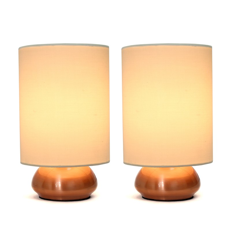 Simple Designs Home LT2016-CRM-2PK Gemini Table Lamp Set, 9.00 x