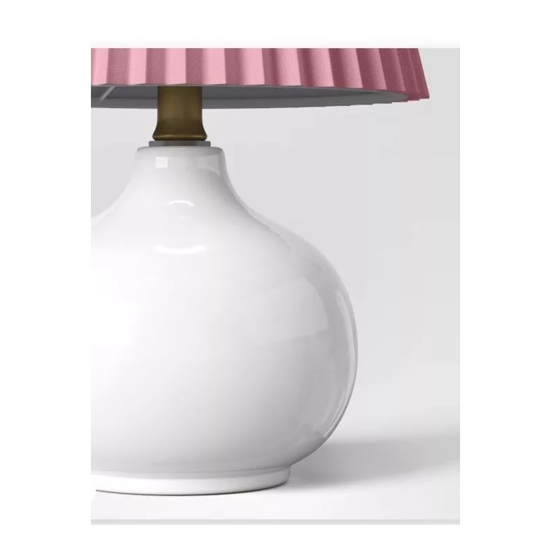Room Essentials Ceramic Table Lamp with Pink Crepe Pleated Shade