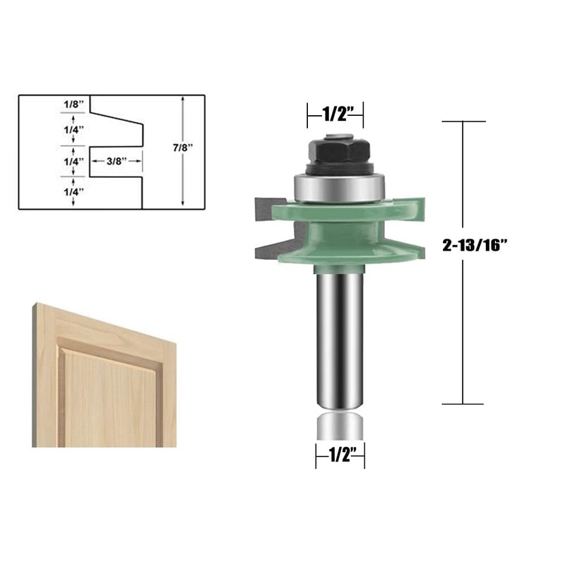OLETBE 3 PCS Router Bit Set, 1/2-Inch Shank Round Over