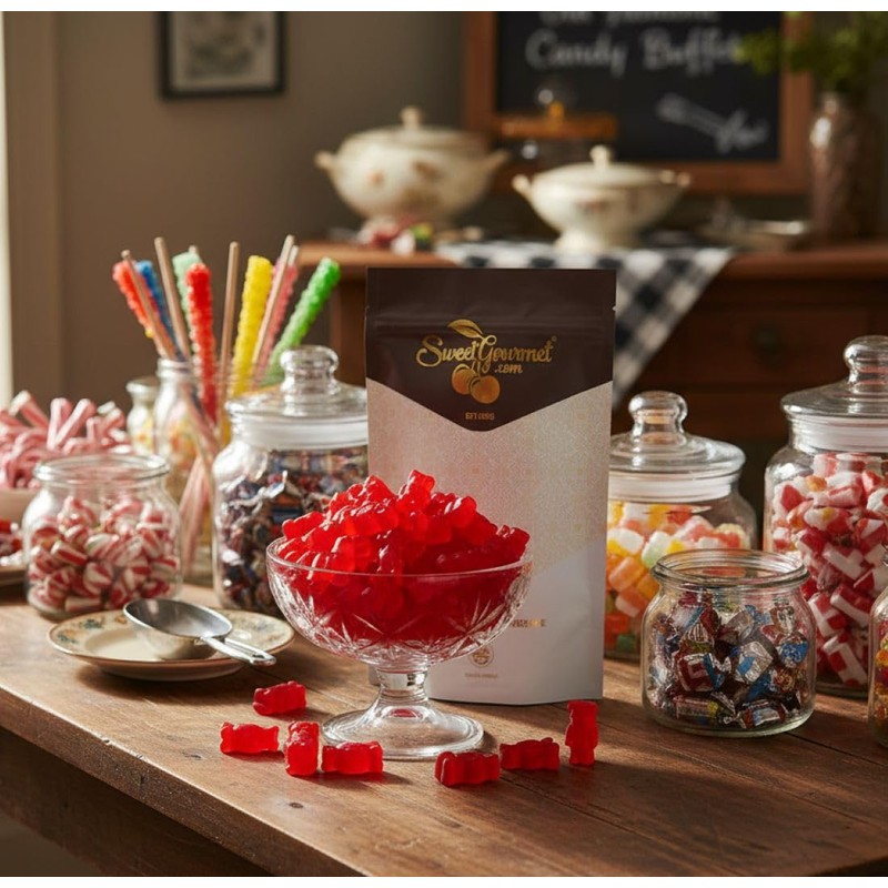 SweetGourmet Red JuJu Cinnamon Bears, Bulk Candy Unwrapped, Chewy Soft