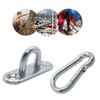 8PCS Oblong Pad Eye Plate Spring Snap Hook Carabiner Set