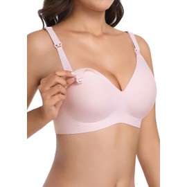 Kohentact Nursing Bras for Breastfeeding Wireless Comfort Maternity Pregnancy Sleep Pink