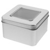 PACKOVE Small Metal Storage Box with Lid Square Silver Metal