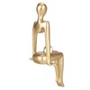 Gold Decor Sitting Statue Resin Collectible Abstract Art Sculpture Desk