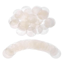 sourcing map 120Pcs Capiz Shells 2" Round Natural Shells with 2 Holes for Seashell Wind Chimes Curtain Shell Garland DIY Craft Wedding Home Decoration, White