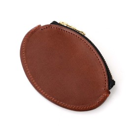 Naru Genuine Tochigi Leather, Round Coin Purse, Coin Purse, Men's, Women's, Mini Wallet, Small, Stylish, Popular, Brand, Made in Japan, Braun