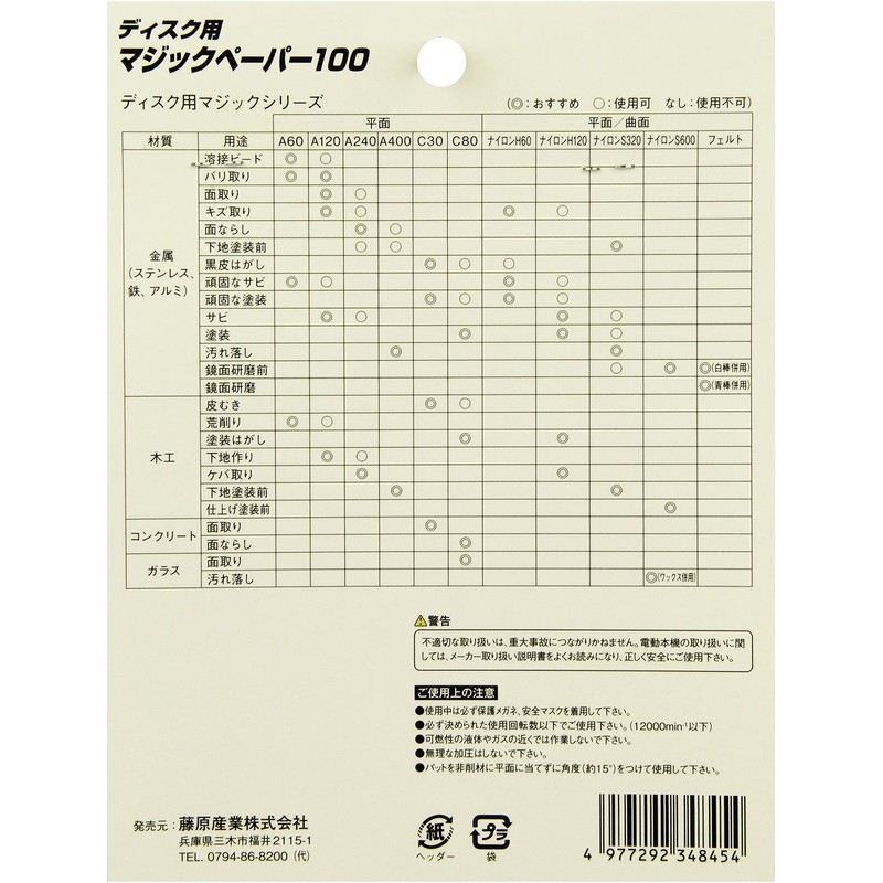 SK11 Magic Pad for Disc Grinders, Magic Paper, 3.9 inches