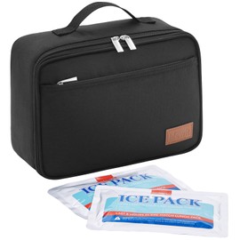 Lifewit Freezable Lunch Box, Insulated Reusable Lunch Bag with 2 Ice Packs, Mini Cooler Snack Bag for Bento Box for Salad, Sandwich, Snacks fo Men Women for Work, Dark Blue 5L
