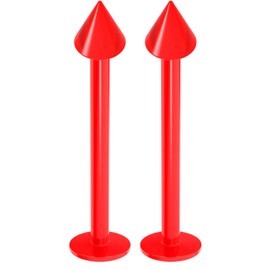 2pc 1.2mm 16g Labret Bar Studs Lip Ring Monroe Tragus Snake Spider Bites Forward Helix Cartilage Dahlia Conch Red 3mm Cone Piercing - 12mm