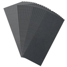 24 Sheet Wet and Dry Sandpaper, 1000 to 3000 Multi Grit Sand Paper, Waterproof Emery Paper, 3 Types Sanding Sheets, Abrasive Sanding Paper for Wood, Furniture, Metal, Automotive Polishing 9 x 3.6 Inch