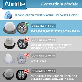 6 PACK 2033 Vacuum Filter Replacement fits for Bissell Featherweight Stick Lightweight Bagless Vacuum Cleaner Parts, 2033, 20331, 20333, 20334, 20336, 20339, 2033M, 6 Mesh Filters & 6 Foam Filters