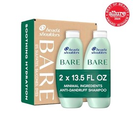 Head & Shoulders BARE Dandruff Shampoo Twin Pack, Sulfate-Free, Silicion-Free, Dye-Free, Eco-Friendly Bottles, Safe for All Hair Types, 13.5 Fl Oz Each (Set of 2)