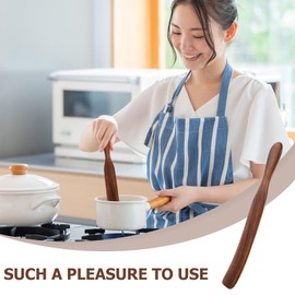 Cabilock Wooden Spatula 3pcs Slotted Mixing Salad Portable Non for Spurtles Non- Stick Spatula Utensil Wood Natural Turner Cookware Non- Serving Teak Kitchen Spurtle Wooden with Long and