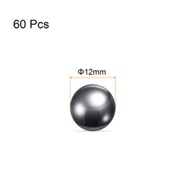 sourcing map 60pcs Precision Balls 12mm Diameter Carbon Steel Ball for Bearings, Silver