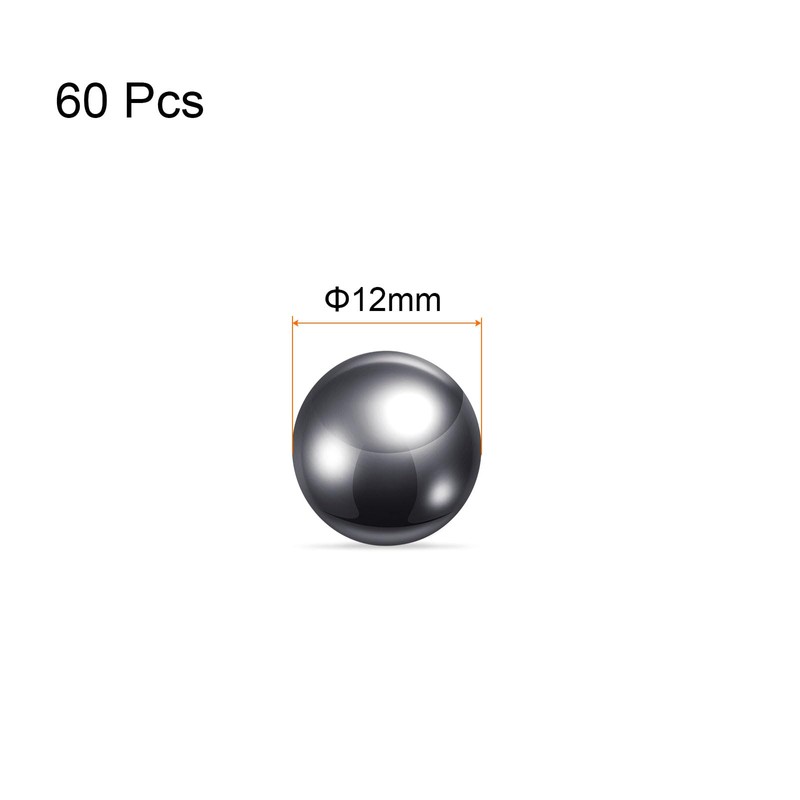 sourcing map 60pcs Precision Balls 12mm Diameter Carbon Steel Ball