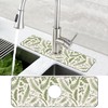 Kitchen Sink Splash Guard Mat Sage Green Leaf Fern Herbs