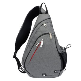 INOXTO Sling Bag, Multipurpose Crossbody Shoulder Bag for Men and Women, Chest Bag Crossbody Daypack for Hiking, Pickleball Bag with Water Bottle Holder for Tennis, Pickleball (Dark grey)