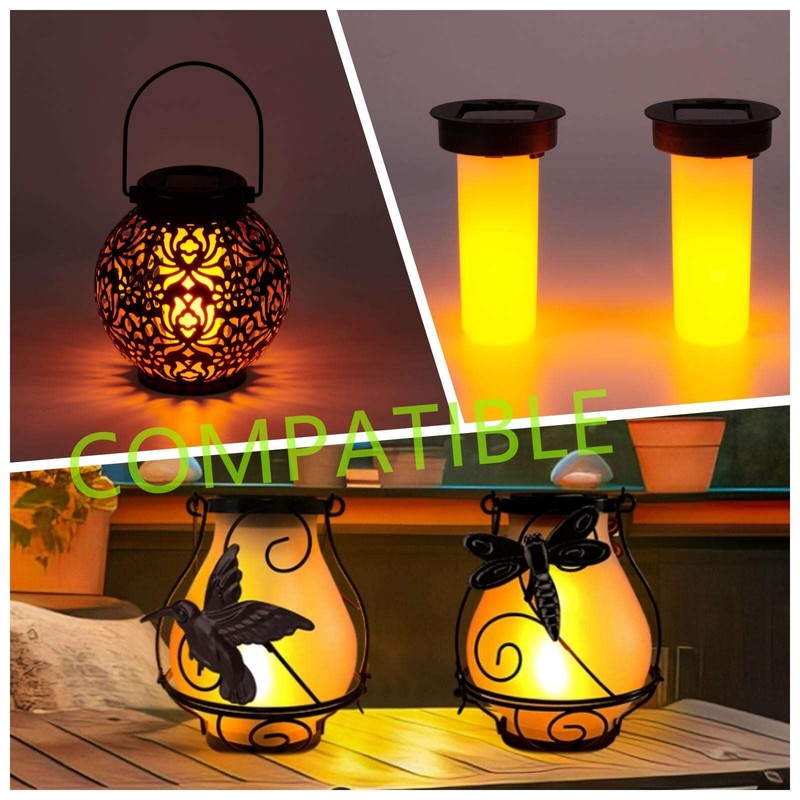 Solar-Lantern Waterproof Flame-Lights Replacement Top - Garden Decor Outdoor Flame