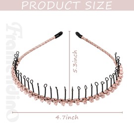 Framendino, 6 Pack Metal Head Bands Crystal Headband Teeth Comb Hairbands Teeth Hair Hoop Rhinestone Headband for Women Hair Accessories