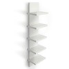 Bloddream 5 Tier Wall Shelves White, Vertical Column Shelf Floating