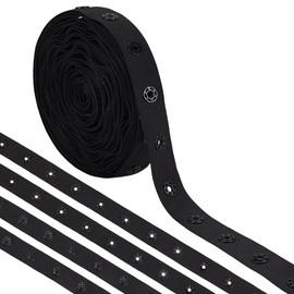 MAYJOYDIY 8.2 m Black Button Made of Polyester Press Stud Tape, 17 mm Wide, Sewing Closure, Press Stud Tape, Trim Made of Plastic, Press Stud Tape, Craft Replacement for DIY Clothing Accessories