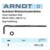 ARNDT Germany 3 mm extra langer Inbusschlüssel, metrischer Sechskantschlüssel, 126