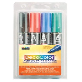 Uchida Of America Deco Color Acrylic Set 4/Pkg-Black, Red, Blue and Green