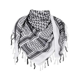 Large Shemagh 100% Cotton Men & Women Scarf Military Tactical Arab Desert Keffiyeh Head Neck 43x43 Inches Mask All Ages