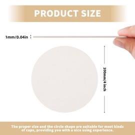 AXELIP 50 Pcs Paper Coasters （1MM）, 4 Inch Disposable Round White Cardboard Coasters for Weddings Parties Catering Bars DIY Crafts