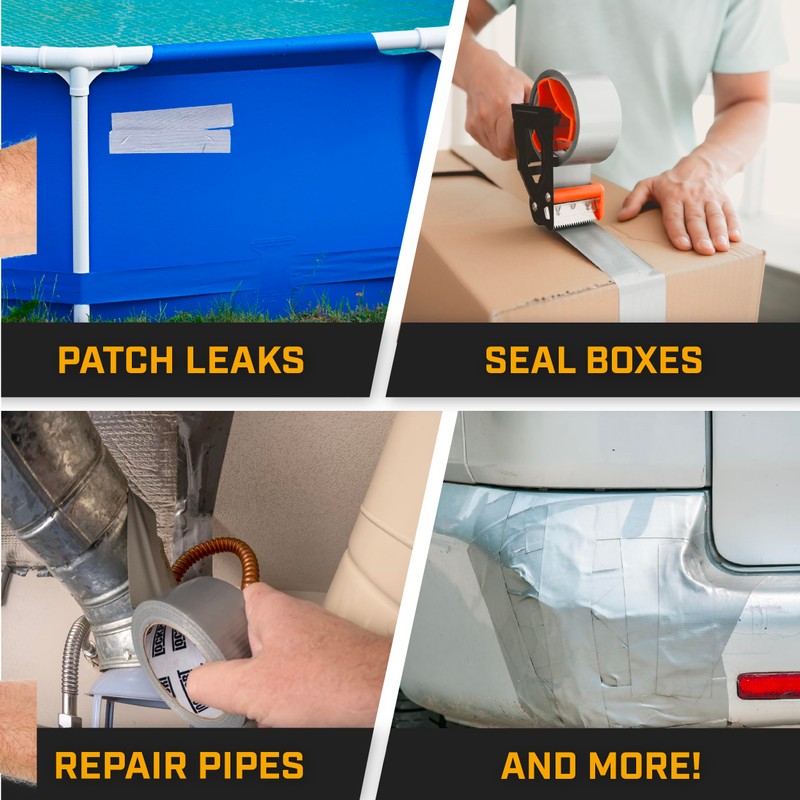 Lockport 5 Pack Duct Tape Heavy Duty Waterproof, Strong Adhesive