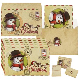 5 Pack Vintage Christmas Greeting Cards Christmas Postcard 6 x 4" Santa Claus Reprint Antique Postcard Set Retro Christmas Cards with Kraft Envelopes Blank Christmas Greetings Holiday Cheer for Friends Relatives (Santa Claus Snow)