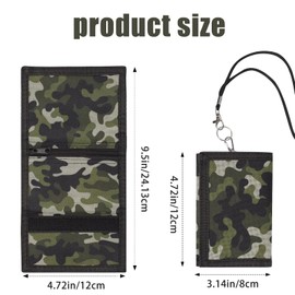 Wonuante Camouflage Children's Wallet, Trifold Wallet with Zip, with Key Ring, Children's Wallet, 8 x 12 cm, Foldable Wallet, Purses for Boys and Girls (Army Green), As Shown, Modern