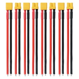 Tosiicop XT30 Connector Plug Cable - 5 Pairs Female and Male XT30U Extension Cables with 16AWG 100mm Silicon Wire Cables for RC Lipo Battery Connectors Drone Car Boat (XT30 Connector 16AWG 100mm)