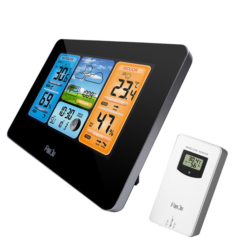 FJ3373 Multifunction Digital Weather Station LCD Alarm Clock Indoor Outdoor