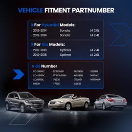 SYKRSS 178328 Air Conditioning A/C Compressor with Clutch Compatible with Hyundai Sonata 2012-2014, Compatible with Kia Optima 2012-2018, L4 2.0L 2.4L