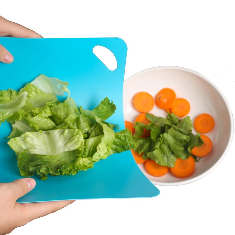 Plastic Flexible Cutting Mats for Kitchen, 3pcs Color Coded Chopping
