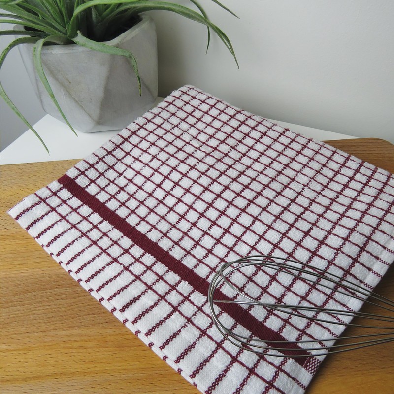 Samuel Lamont Poli-Dri Cotton Tea Towel, Burgundy