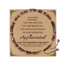 TAGOMEI Inspirational Gifts Bracelets for Women Healing Natural Stone Friendship Bracelets Encouragement Gifts for Women