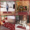 Red Buffalo Plaid Snowflake Christmas Kitchen Rugs and Mats Set