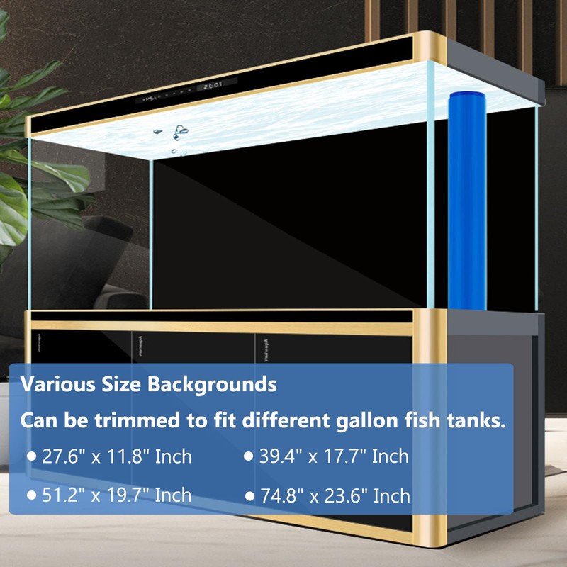 XCNO Aquarium Background Static Cling Black Fish Tank Background Wallpaper